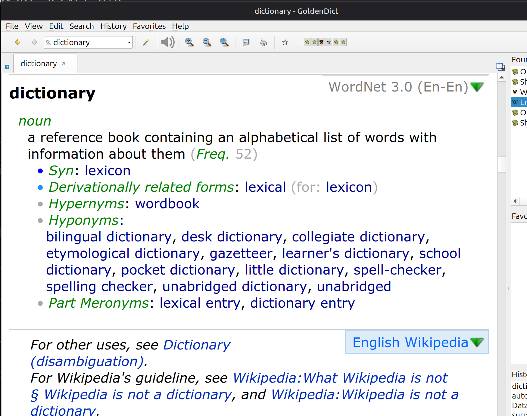 The search for a good offline dictionary for Linux